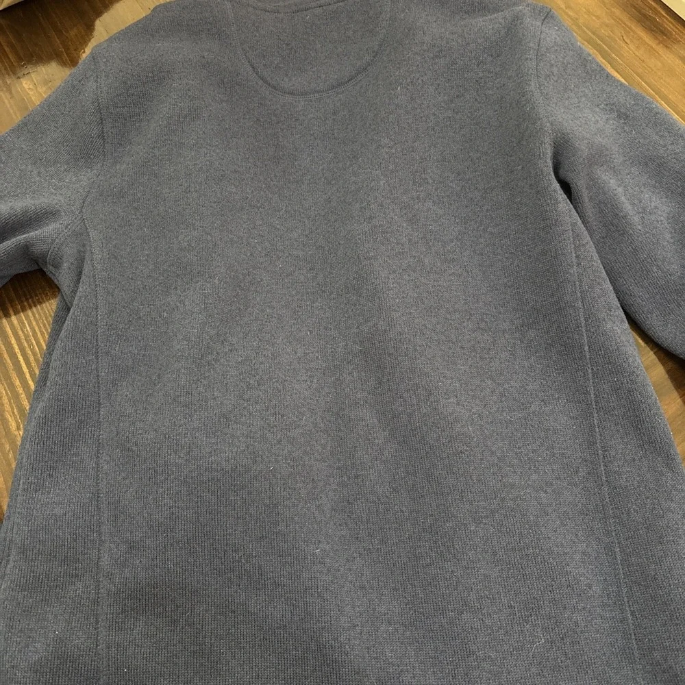 LL Bean Sweater Mens Medium Tall Teal Fleece Half Zip Pullover Slightly Fitted